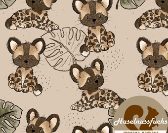 2008 Fabric “African Wild Dogs” Own productions French Terry Jersey Muslin Cotton Softshell Canvas Panama Minky Lycra Satin
