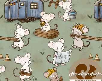 2010 Fabric “Craftsmen Mice” Own Productions French Terry Jersey Muslin Cotton Softshell Canvas Panama Minky Lycra Satin