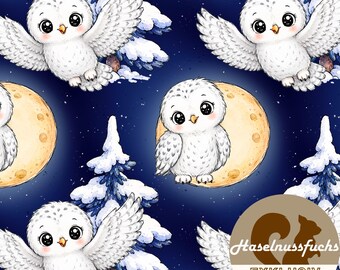1999 Fabric “Little Snowy Owl” Own productions French Terry Jersey Muslin Cotton Softshell Canvas Panama Minky Lycra Satin