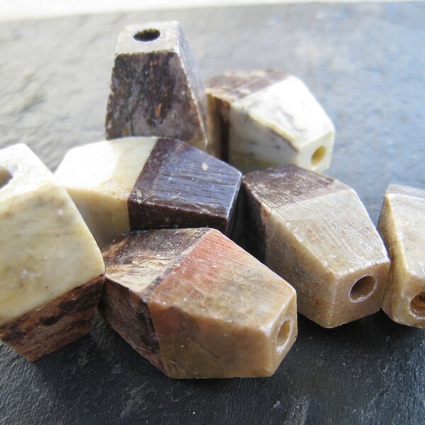 Reserved for Alex - SHOP SALE - use Coupon Code TABOU15 to get 15 pct off - Soapstone Bicone Beads (7)
