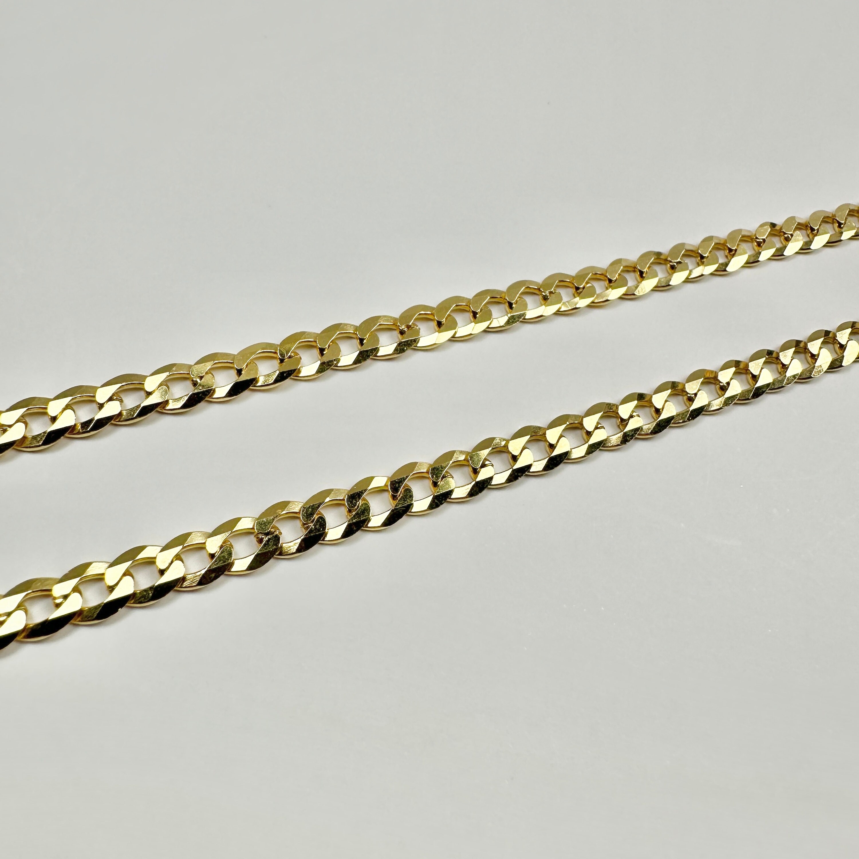 Gold Chain 14k Gold Cuban 22in 4mm 925 Italy