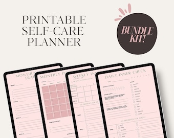 Self Care Checklist, Self Care Digital Planner, Wellness Journal, Habit Tracker, Daily Wellbeing, Mental Health Tracker