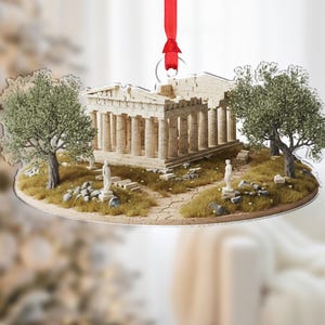 Adorno acrílico del Partenón y la Acrópolis: Regalo de viaje a Grecia