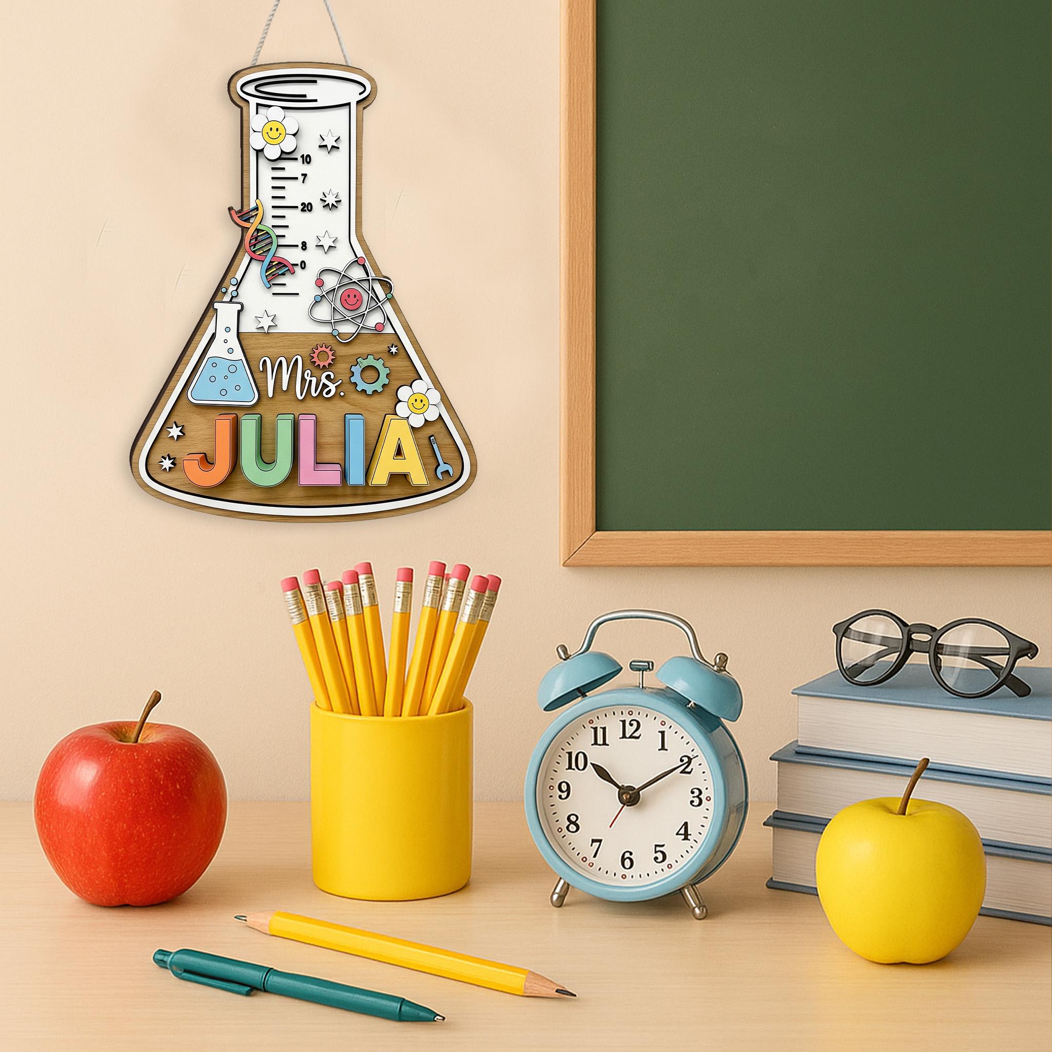 Personalized Science Teacher Name Sign: Beaker Classroom Decor - Etsy