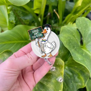 Goose Ain’t Cis-STEM Badge Reel – Funny LGBTQ Stem ID Clip – Pride Gift for Teacher or Nurse – Queer Science Retractable