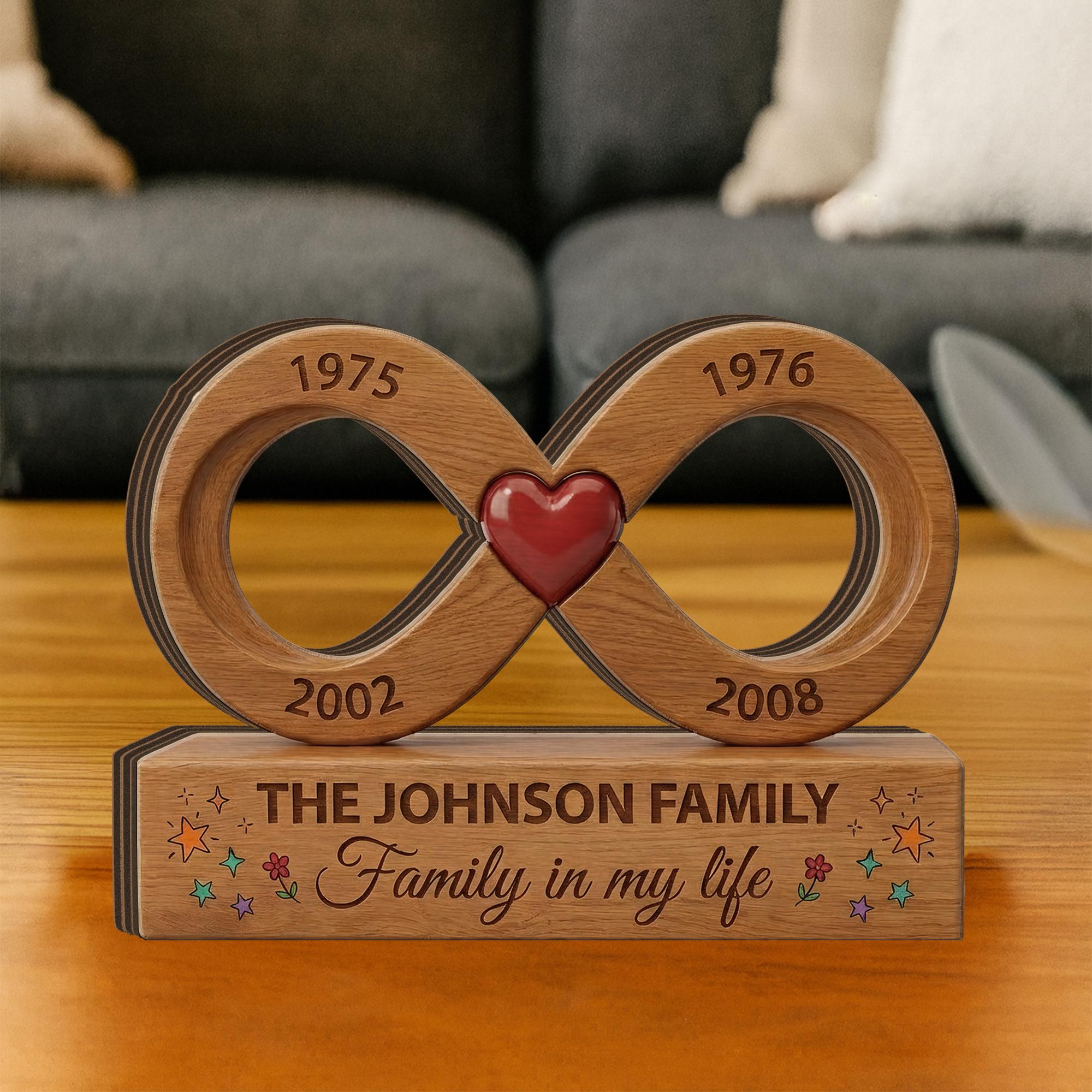 Infinity Sign Custom Layered Wood Infinity Sign: Personalized Family Years & Name, Engraved ...