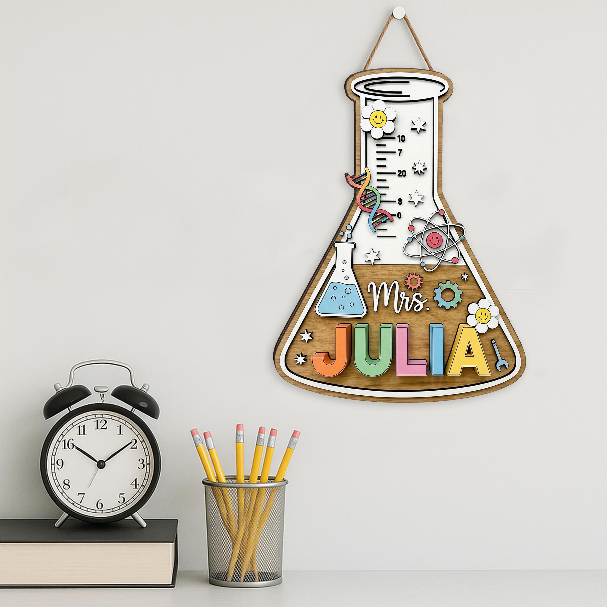 Personalized Science Teacher Name Sign: Beaker Classroom Decor - Etsy
