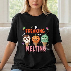 Funny Halloween Graphic Tee: Melting Skeleton, Pumpkin, Zombie - Unisex