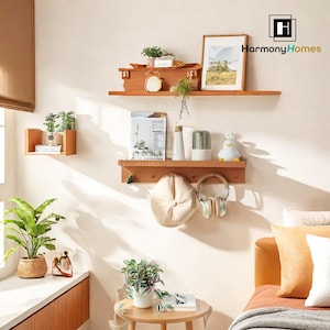 Entryway Organizer Towel Rack Key Hooks, Modern Solid Wood Piano Coat Rack, Flip Down Magnetic Coat Hat Towel Hook Rack,Key Holder