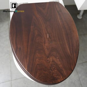 Toilet Cover,Dark Brown Wooden Toilet Seat,Walnut Toilet Cover, with Microlift ,Wooden Toilet Seat With Trim & Carving and Microlift