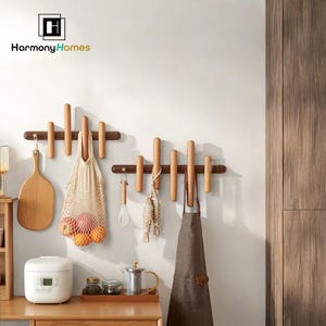 Wall Coat Rack Modern,Solid Wood Coat Rack,Wall Coat Hooks rack,Farmhouse Decor,Decorative Hook,Wall Hook Coat Hangers,Home Decor Gift