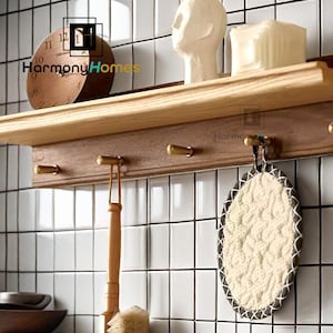 Floating shelves,shelves with hooks,coat rack,coat hook,storage organization,Kitchen decor,entryway decor,Natural wood,handcrafted furniture