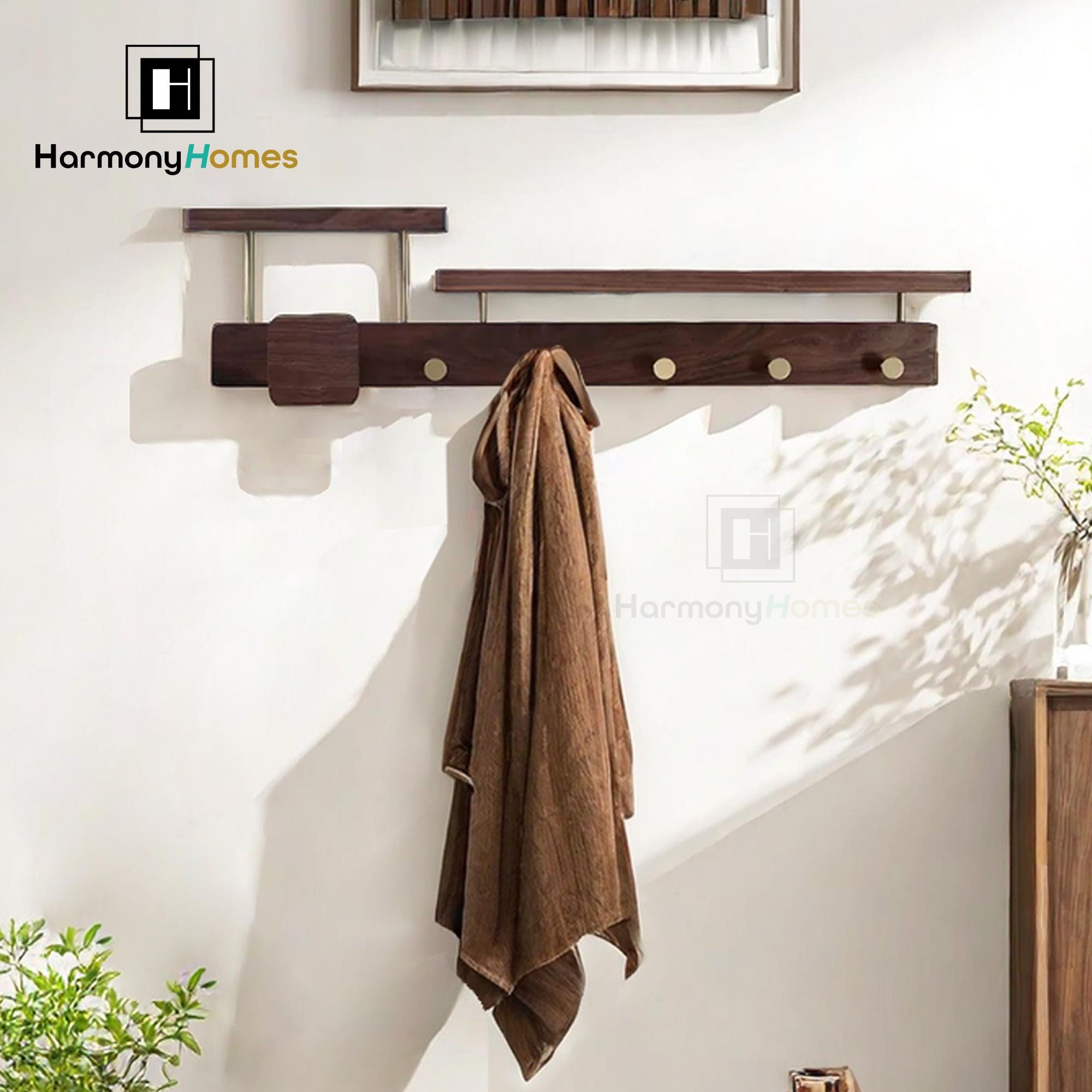Walnut Key Rack Black Walnut Key Rack With Shelf, Brass Hooks, Wall Mounted - Etsy