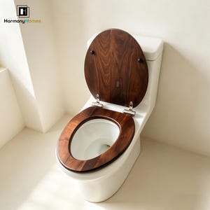 Sanilo WC-Brille Aus Holz In Braun – Vintage Toilettensitz Mit Deckel, Klappbar
