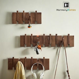 Solid Wood Piano Coat Rack,Hat Hanger Backpack Holder,Flip Down Piano Keys Shaped Hook Rack,Housewarming Gift,shelf for storage,shelf