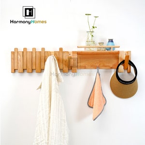 Coat rack,Piano key coat rack,Wooden coat hooks,Coat hooks for wall,Shelf with hooks,Entryway shelves,Key hooks,Housewarming Gifts