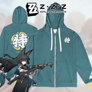 Zenless Zone Zero Miyabi Hoodie: H.A.N.D. Section 6 Zip Hoodie