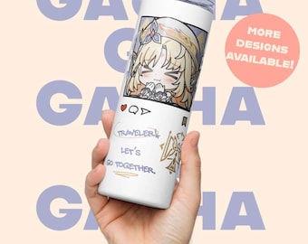 Custom Genshin Impact Water Bottle - Limited Fan Made Merch - 20 oz Stainless Steel Cup