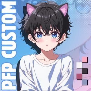 Custom PFP Anime Commission, Couple Profile Icon, Discord PFP, Vtuber PNGtuber, Anniversary Gift, Original Anime Art