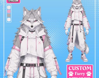 Op maat gemaakt Furry VTuber-model | Live2D VTuber-opdracht