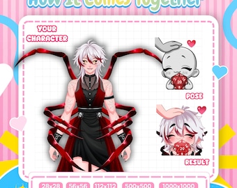 Emotes personalizados para VTubers / Tema de arañas para Twitch y Discord