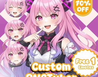 Anime PNGtuber Model Commission : Custom PNGtuber Avatar for streamer