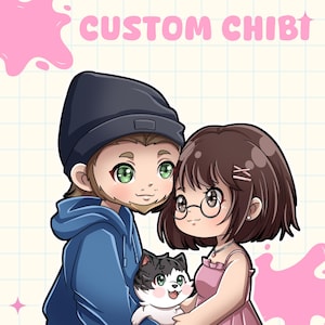 CUSTOM CHIBI CHARACTER, Couple Chibi, Cute Chibi, Chibi Fanart, Chibi Commission, Chibi Logo, Chibi Panel, Kawaii Portrait, Easter Gift