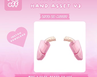 Both Hands Cute Pose VTuber Asset | Live2D Rigged Hand Prop