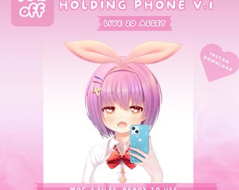 Hand Holding Phone Vtuber Asset : Live2D Prop ( Digital Download )