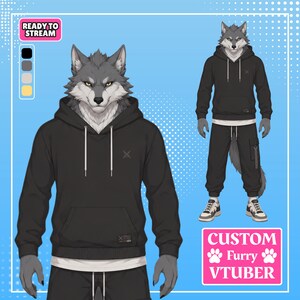 Custom Furry VTuber Model | Anthro Digital Avatar Commission (Bust Up)