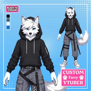 Custom Furry VTuber Model | Anthro Digital Avatar Commission (Bust Up)