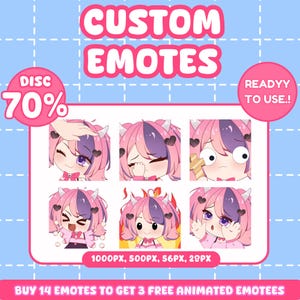 アニメーションTwitchエモート | ストリーマー向けカスタムちびアニメエモート | キックエモート | Discord絵文字 | かわいいVTuberサブエモート