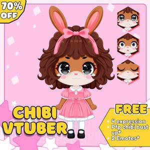 Modelo Chibi VTuber personalizado: Arte Anime, Design de Personagem Live2D