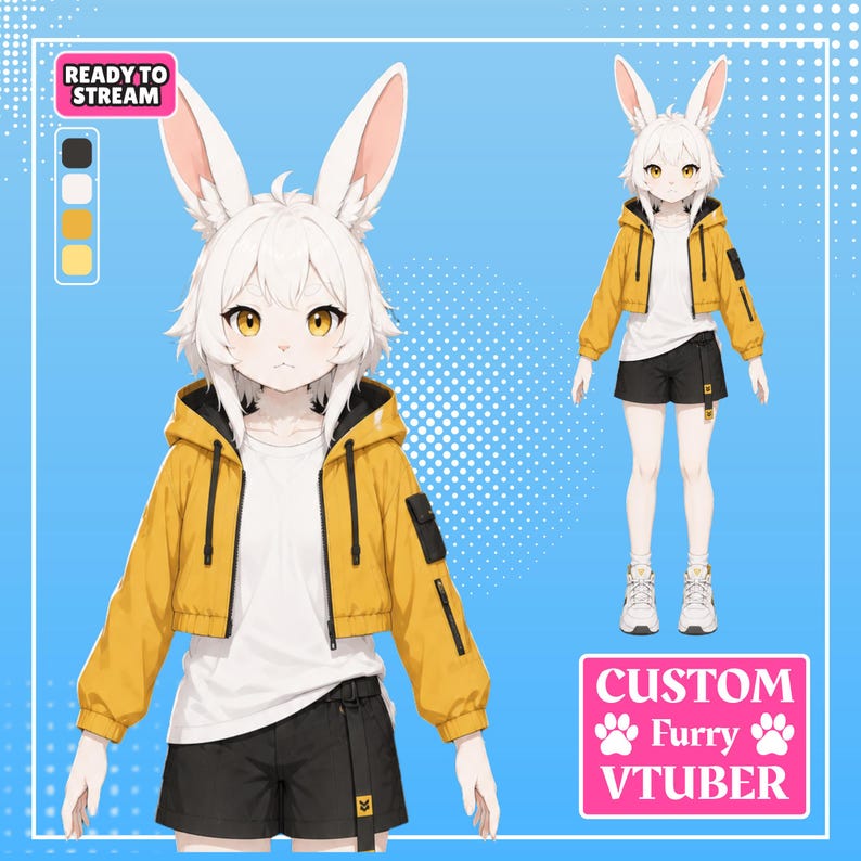 Custom Furry VTuber Model | Anthro Digital Avatar Commission (Bust Up)