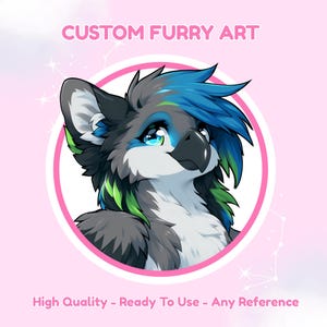Furry Art Commission | Custom Pfp/Headshot Anime Furry Profile Picture | Furry Icon Sketch | Fursona Commission | Anime Furry