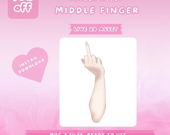Rigged Middle Finger Vtuber Asset : Live2D Prop ( Digital Download )