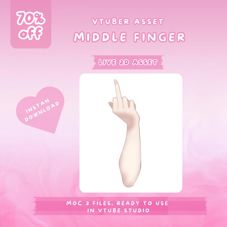 Rigged Middle Finger Vtuber Asset : Live2d Prop ( Digital Download ) - Etsy