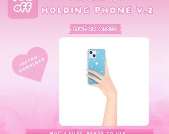 Phone Holding Hand Asset for Vtubers | Live2D Prop | Instant Digital Download