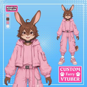 Custom Furry VTuber Model | Anthro Digital Avatar Commission (Bust Up)