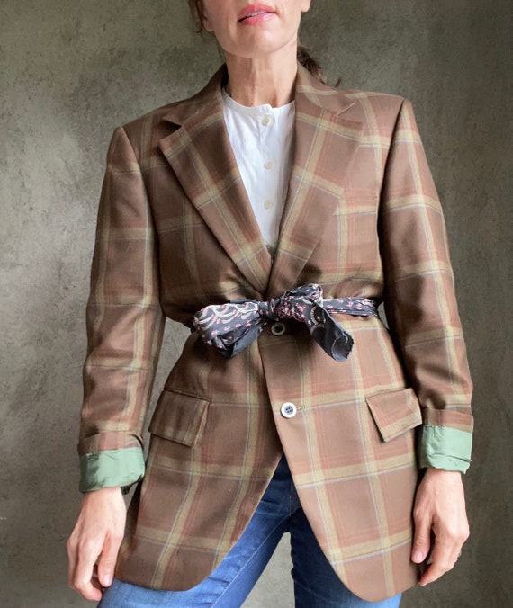 Vintage plaid blazer menswear