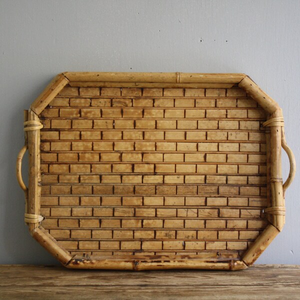 vintage bamboo tray