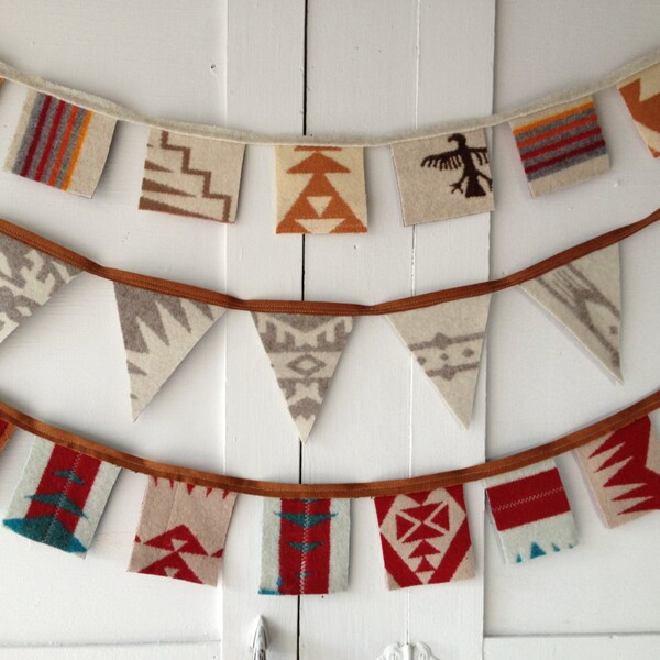 wool bunting flags ORANGE