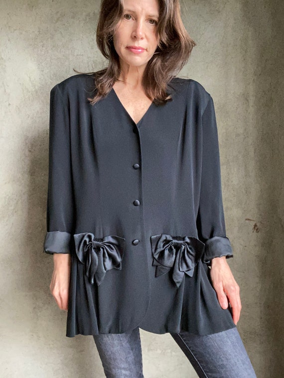 1980’s black silk blazer