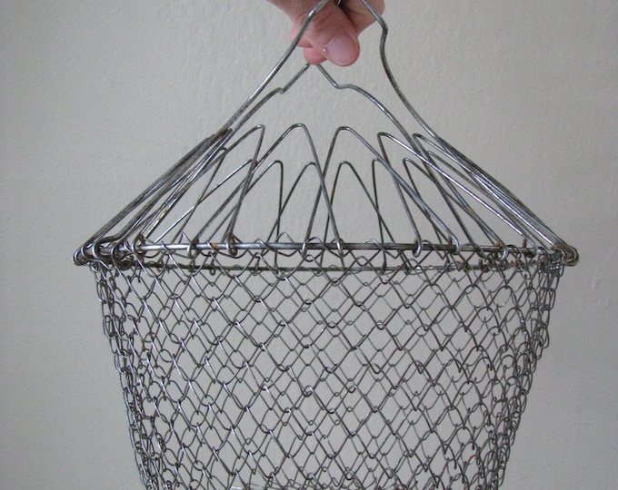 Antique Wire EGG Gathering Basket Etsy