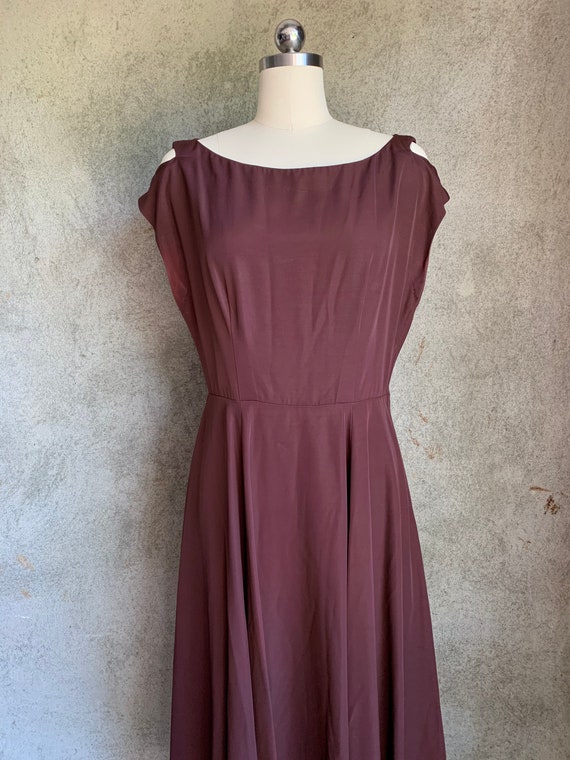 Vintage cold shoulder rayon dress