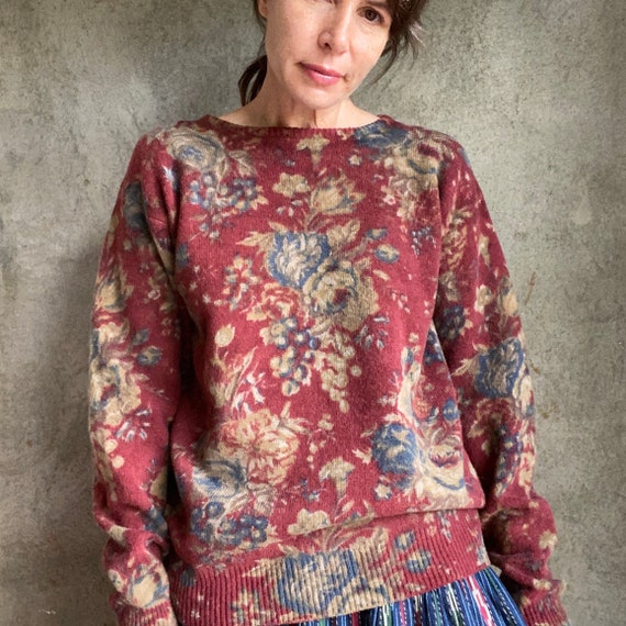 1980’s Ralph Lauren floral sweater
