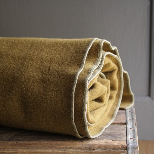 vintage olive green wool blanket