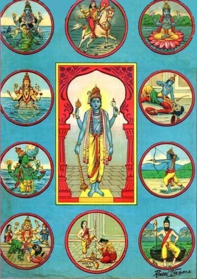 Dashavatara the 10 Incarnations of Vishnu ebook Etsy