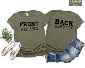 Couple Matching Tee with Custom Text, Front and Back Personalized Shirt, Customizable Couples Shirt, His and Hers Custom T-Shirts,Custom.