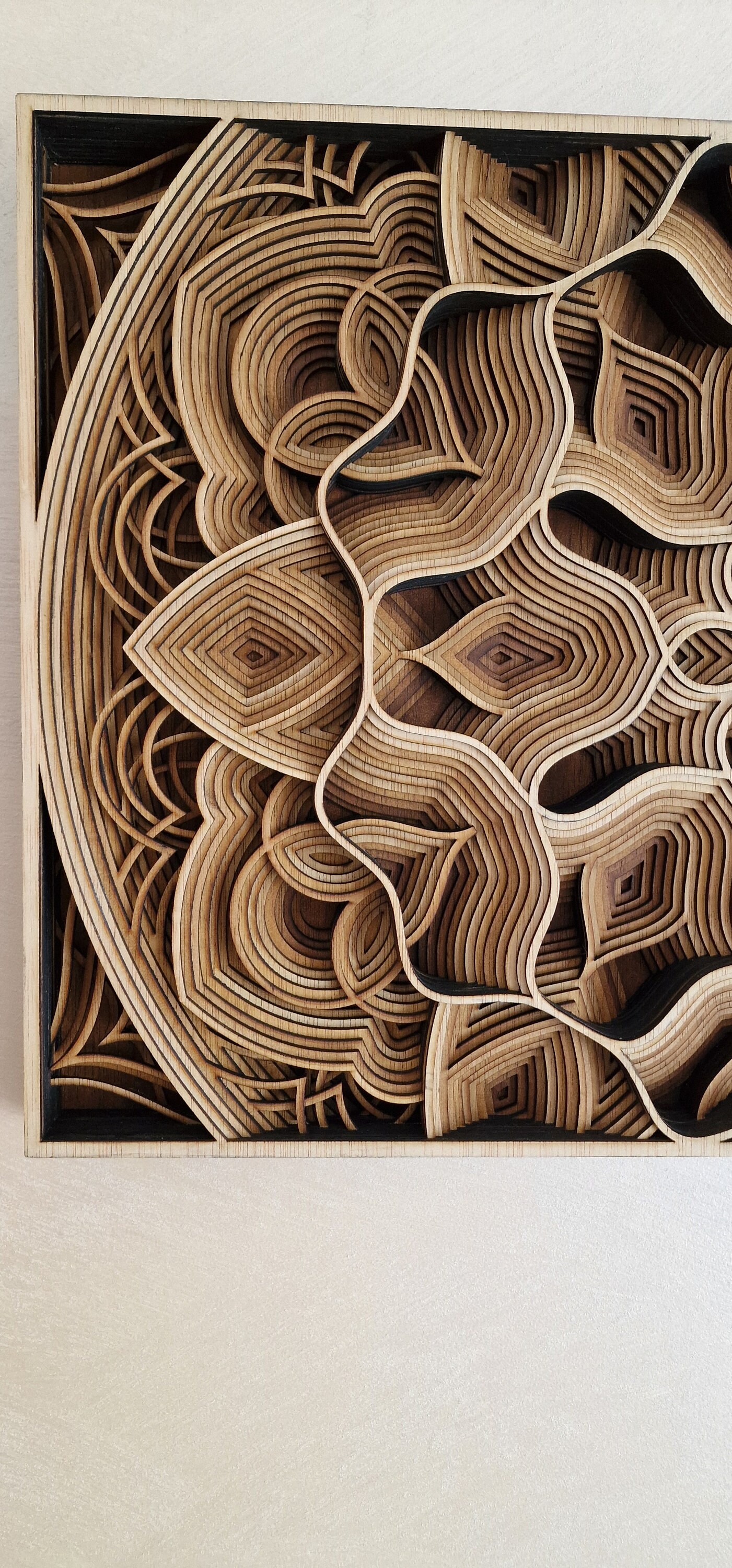 Layered Wood Art,laser-cut Wooden Sculpture,multilayer Wood
